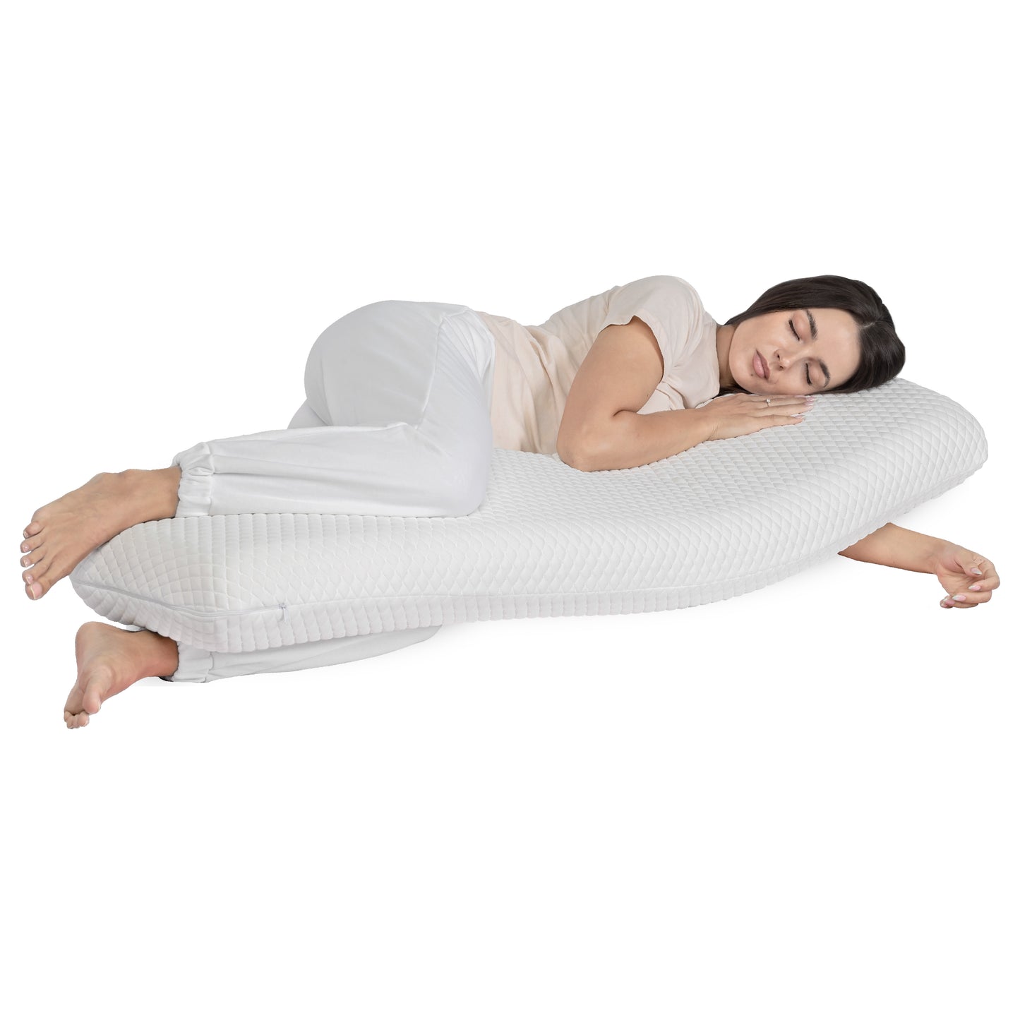 MOON  Multi function pillow - Full Body Pillow with Memory Foam, Long Pillow (White)