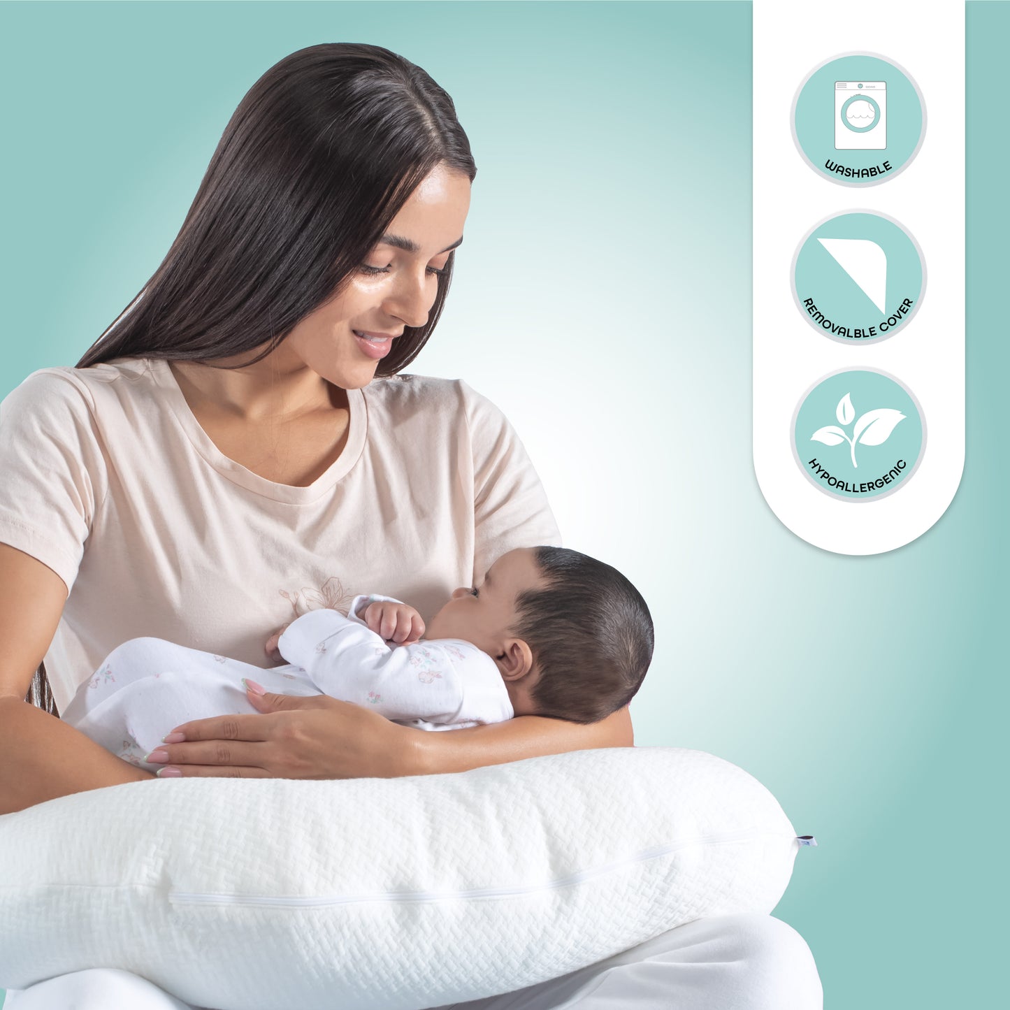 MOON Perky Playmat (Teapot Bear) / MOON Organic Feeding Nursing Pillow (White, Organic Fabric) / MOON Soft Cloth Book (Numbers)