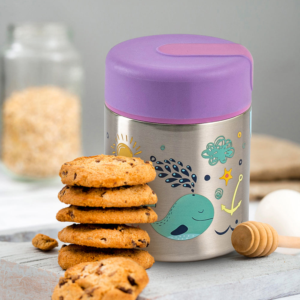 MOON Double Wall SS Food Jar 
10oz 88x88x125mm-Blue