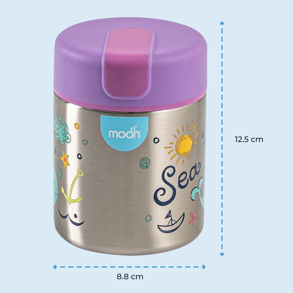 MOON Double Wall SS Food Jar 
10oz 88x88x125mm-Blue