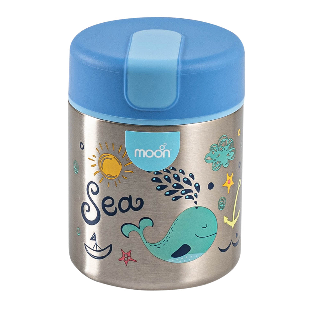 MOON Double Wall SS Food Jar 
10oz 88x88x125mm-Blue