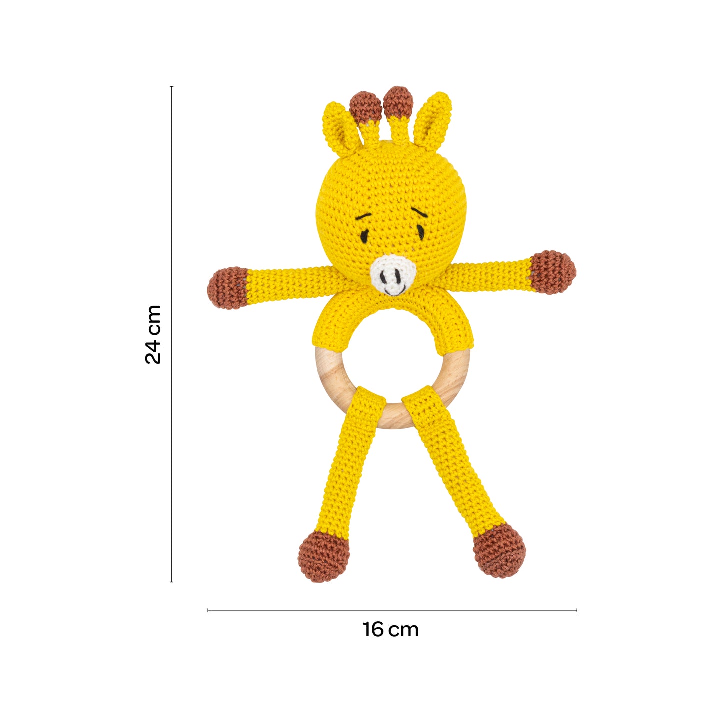 MOON Handcrafted Crochet Toy with Cuddle Ring -Giraffe