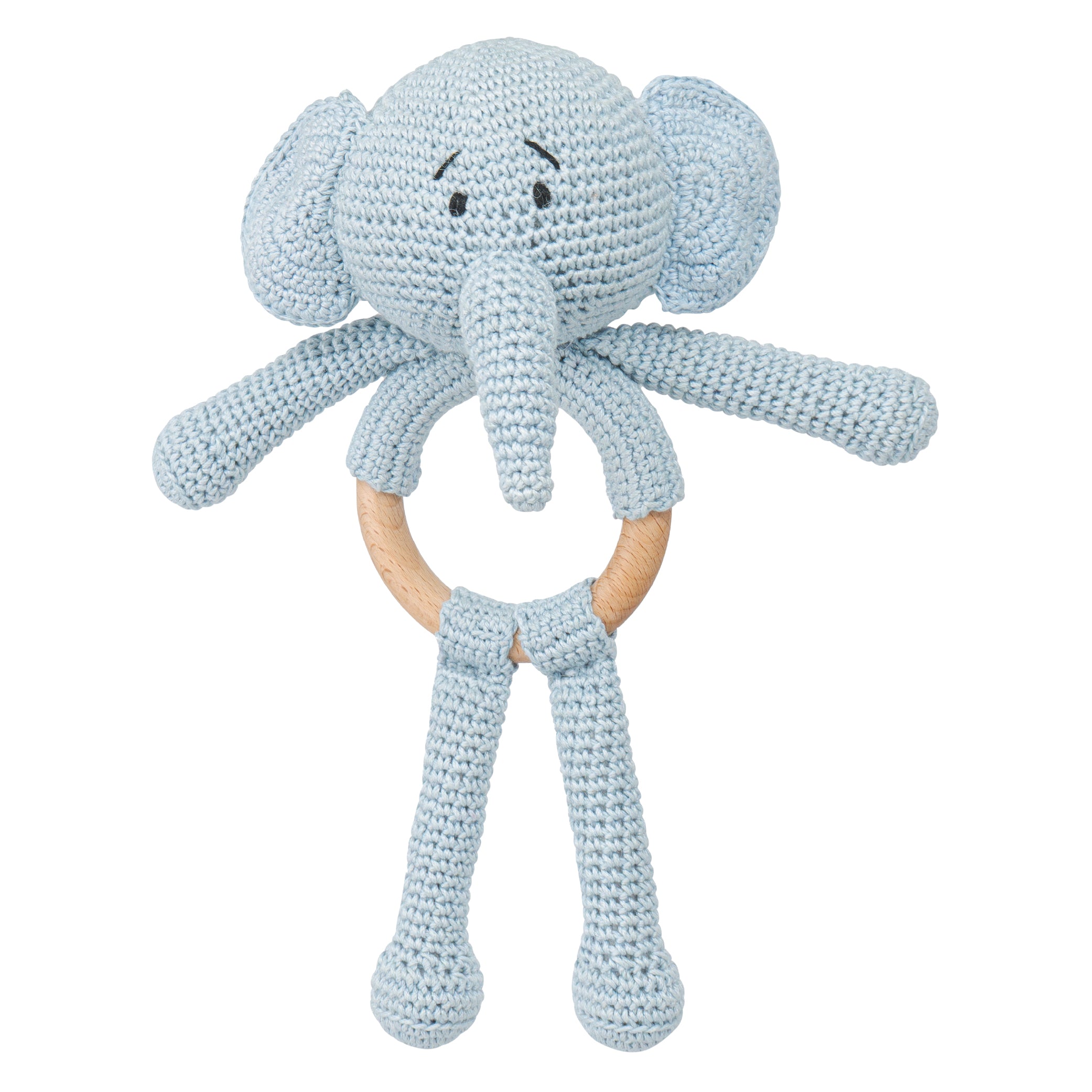 MOON Handcrafted Crochet  Toy with Cuddle Ring-Elephant