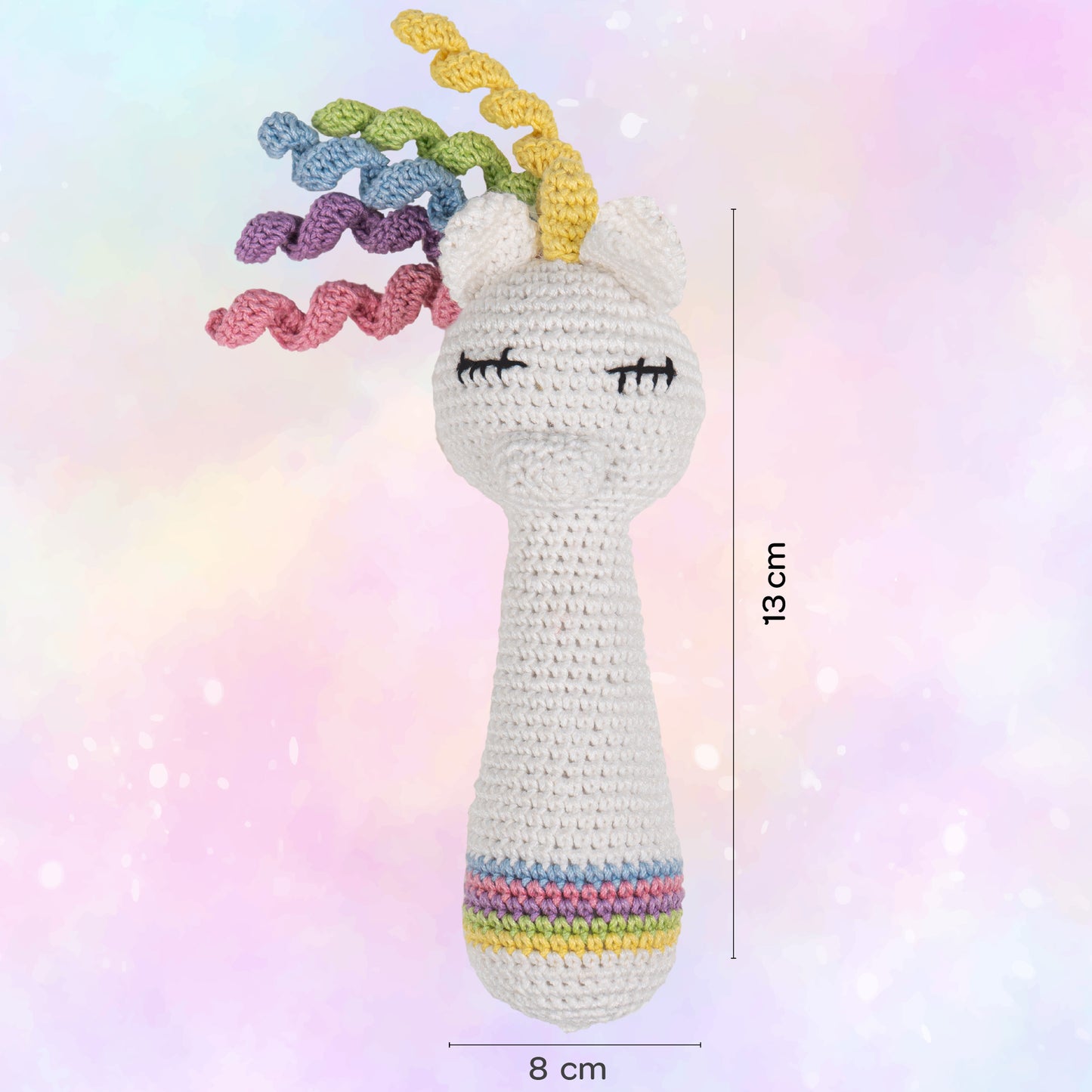 MOON Handcrafted Crochet Knitted Loop Rattle Toy -Pony