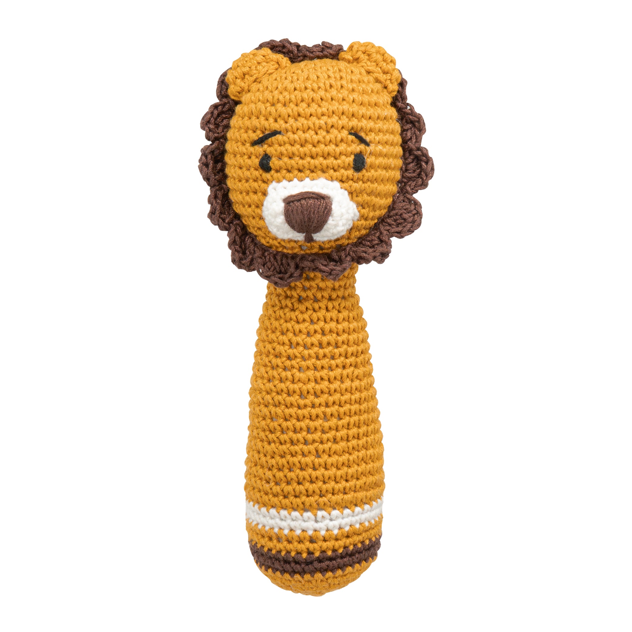 لعبة خشخيشة على شكل أسد مصنوعة يدويًا من الكروشيه من MOON