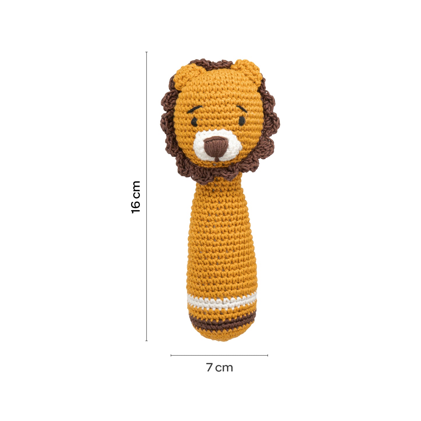 MOON Handcrafted Crochet Knitted Loop Rattle Toy-Lion
