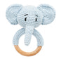 MOON Handcrafted Crochet Ring Rattle Toy-Elephant