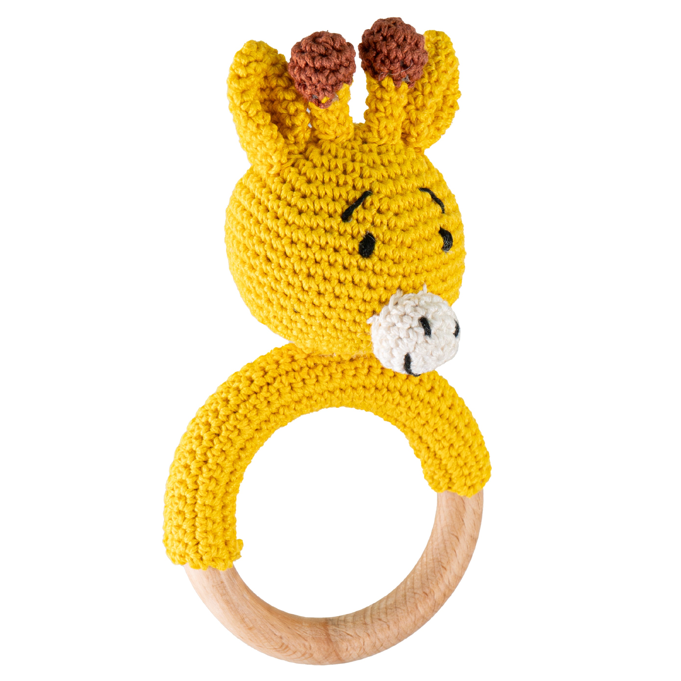 MOON Handcrafted Crochet Ring Rattle Toy-Giraffe