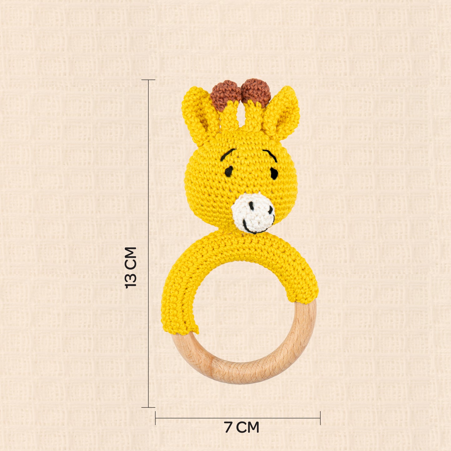 MOON Handcrafted Crochet Ring Rattle Toy-Giraffe