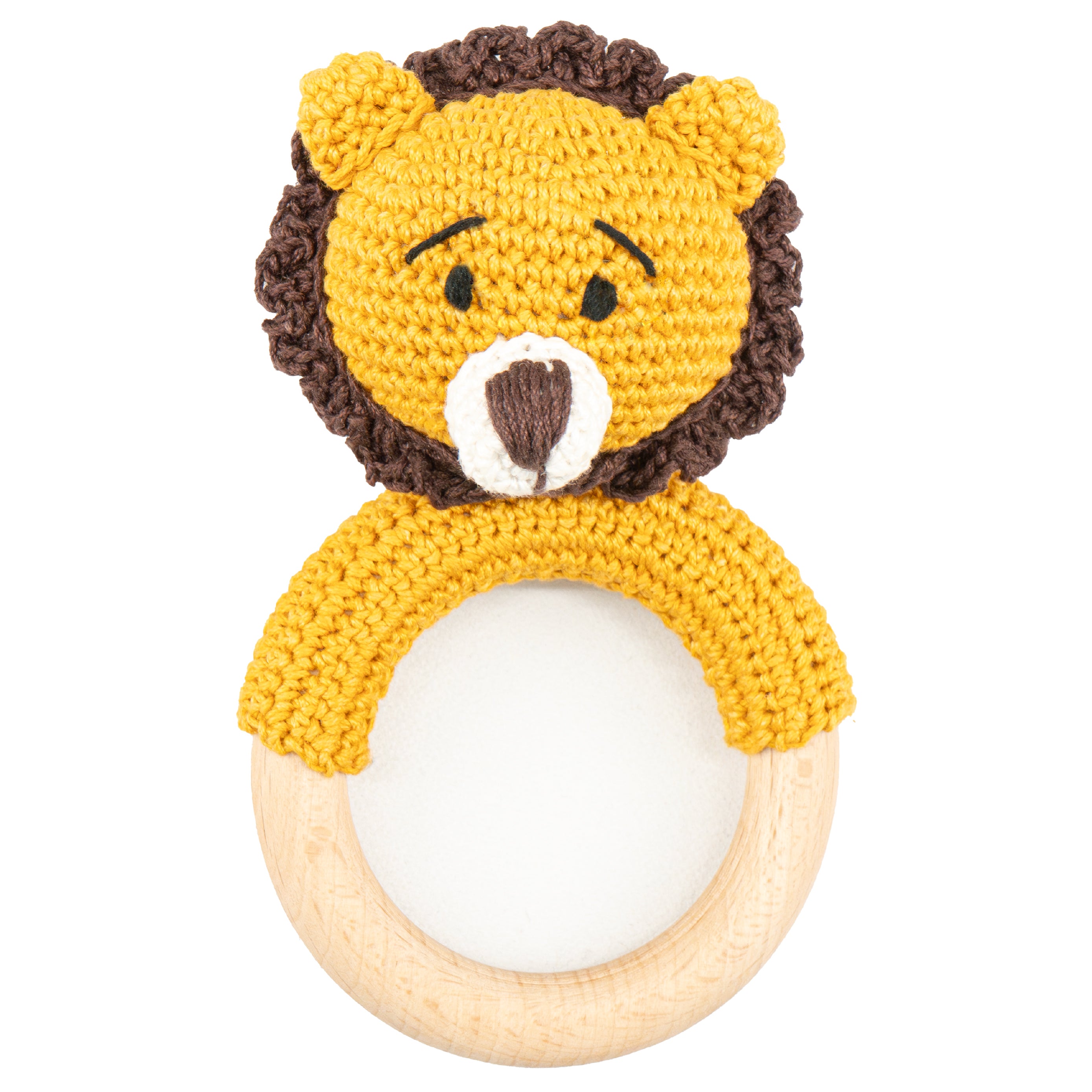 MOON Handcrafted Crochet Ring Rattle Toy-Tiger