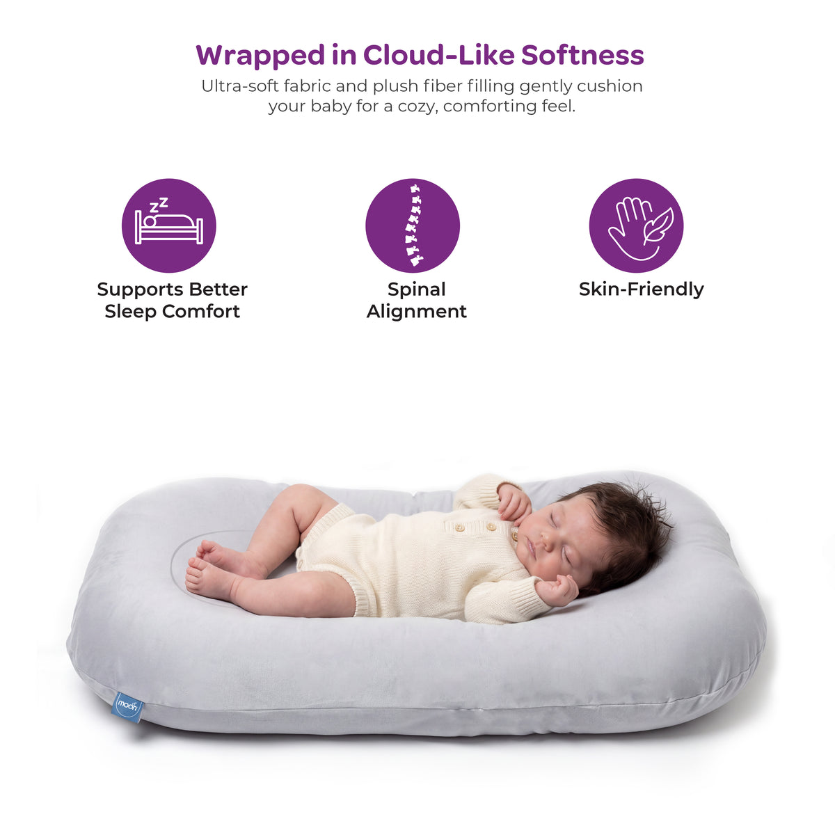 MOON Premium Baby Lounger - Grey