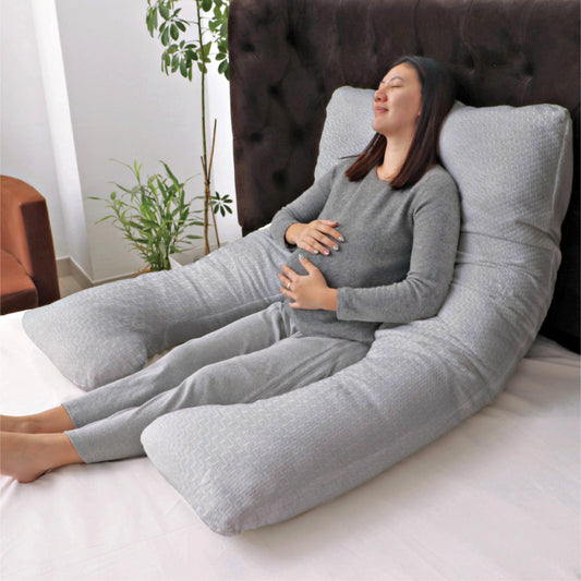 MOON  Bamboo Full Body Pregnancy Pillow U-Shaped- Grey