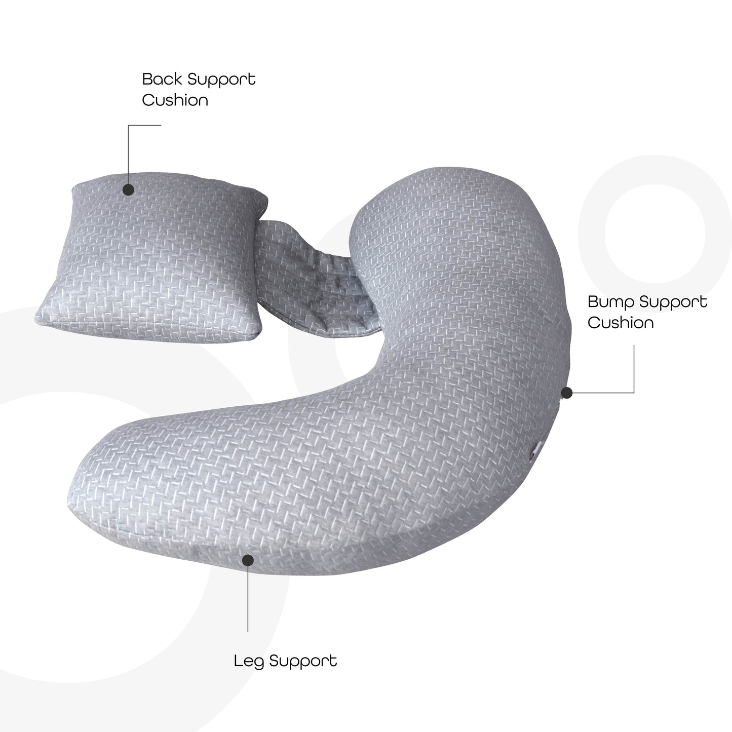 MOON  Bamboo Multi-Position Pregnancy Pillow - Grey