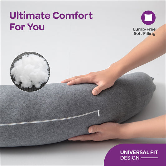 MOON Organic Cresent Maternity Pillow - Light Grey