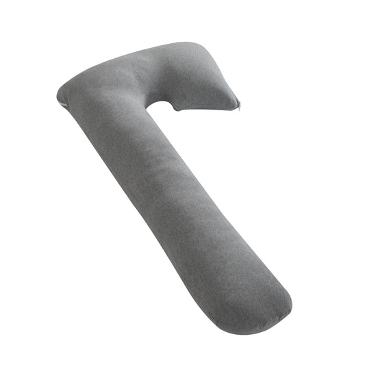 MOON Organic J Shaped Maternity Pillow-Light Grey