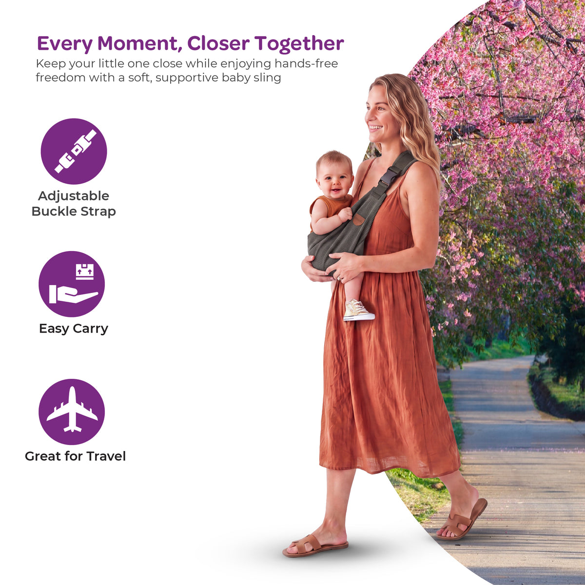 MOON Baby Carrier Baby Sling Carrier-Grey