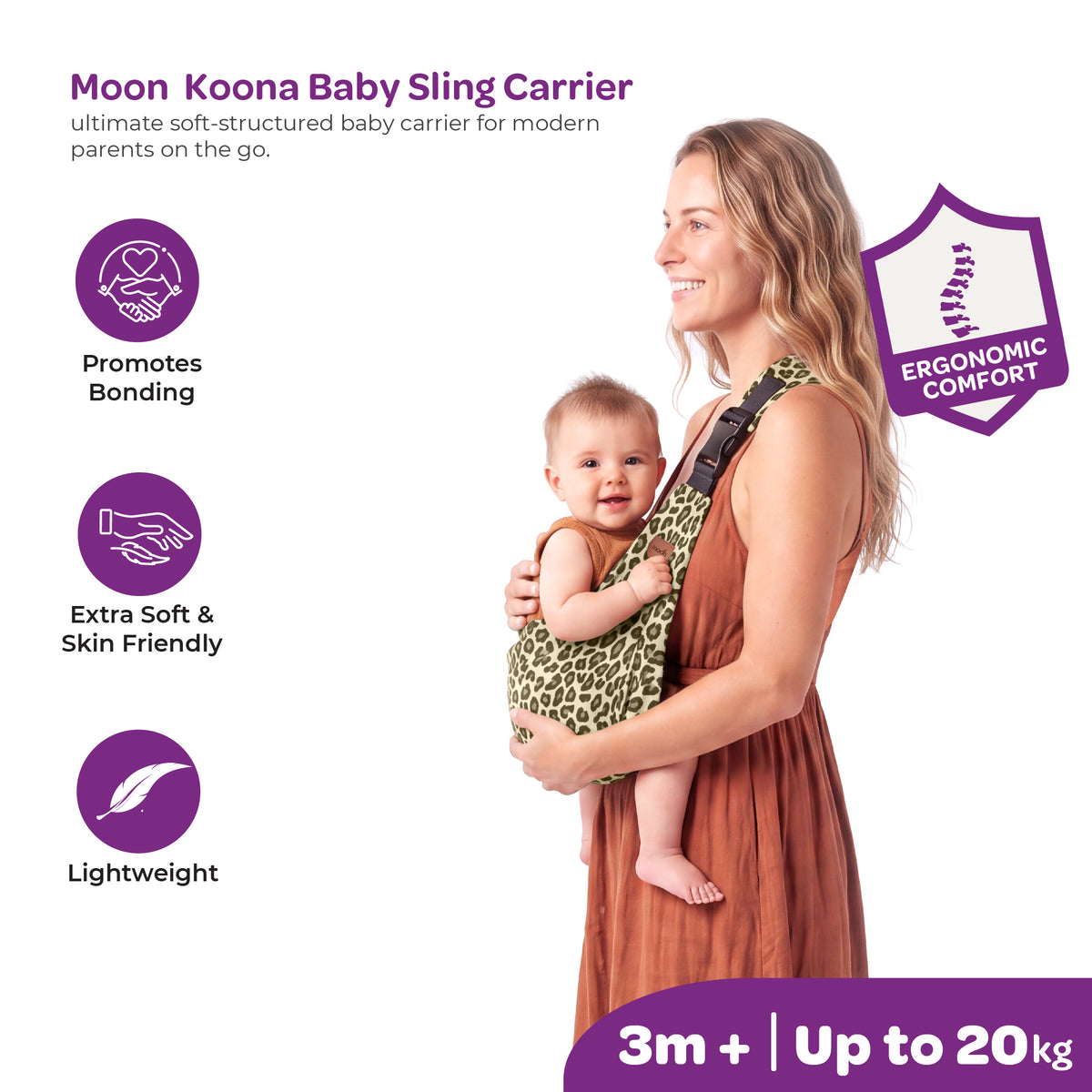 MOON Baby Carrier Baby Sling Carrier-Leopard Print