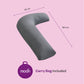 MOON Organic L Shaped Maternity Pillow-Light Grey
