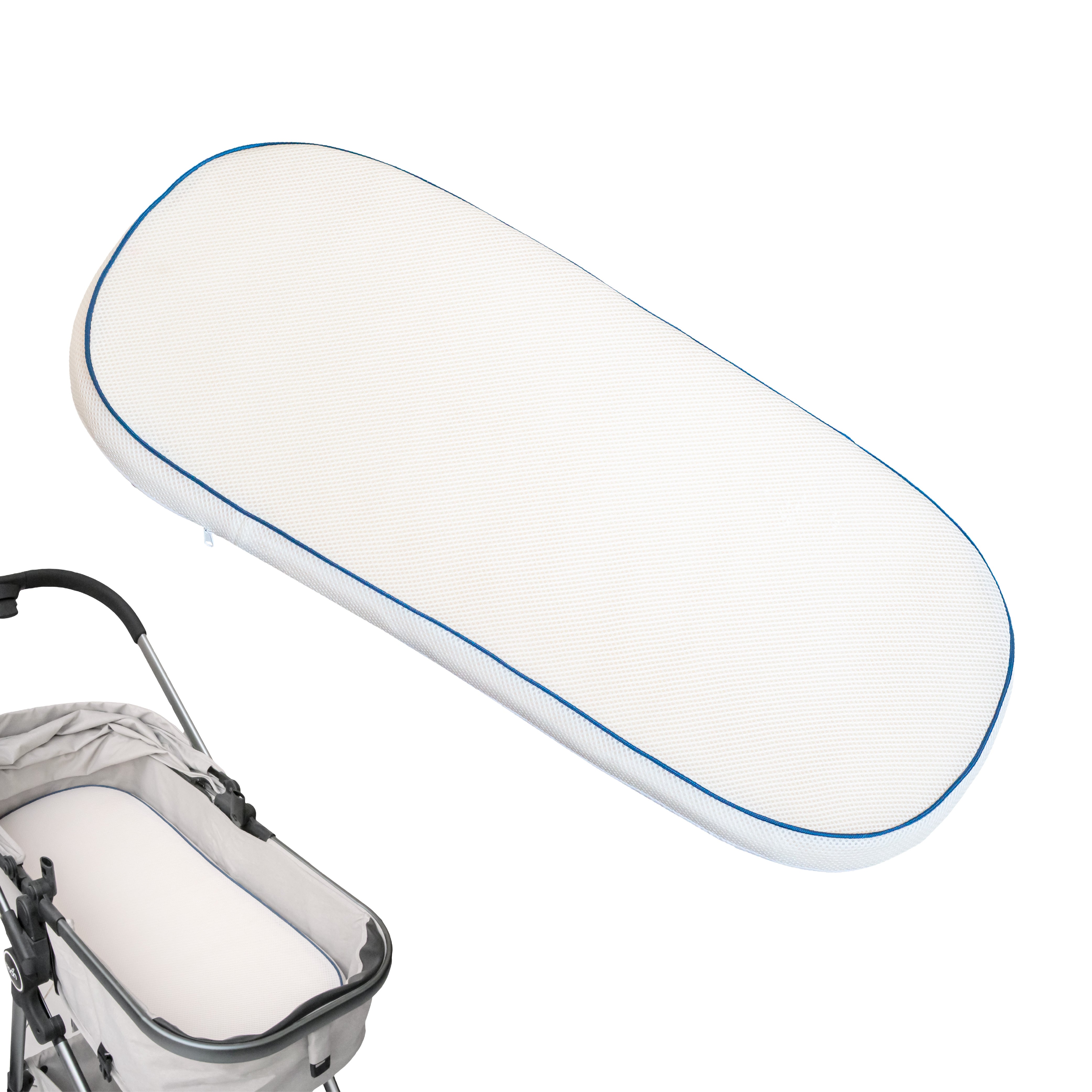 مرتبة سرير وعربة الأطفال من مون، مرتبة سلة موسى الكلاسيكية من الفوم، باللون الأبيض