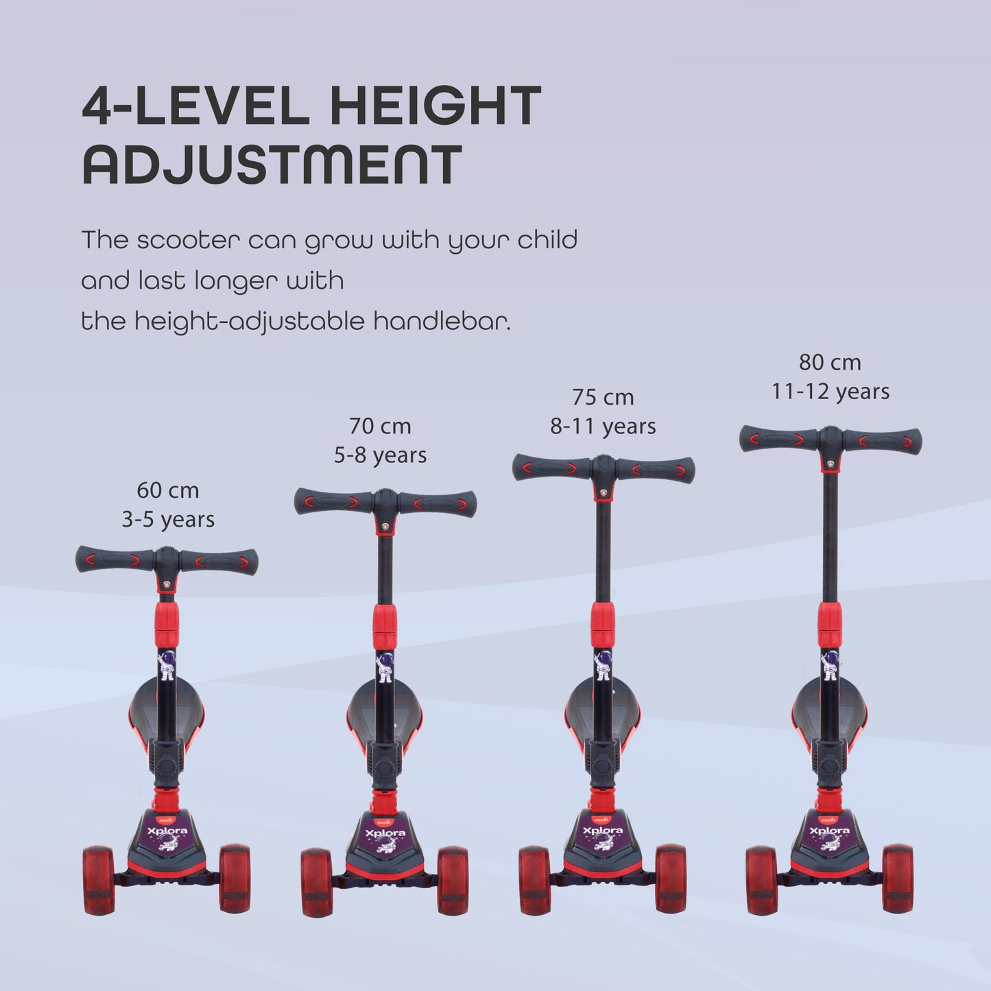 MOON Xplora Baby Scooter with seat- Red