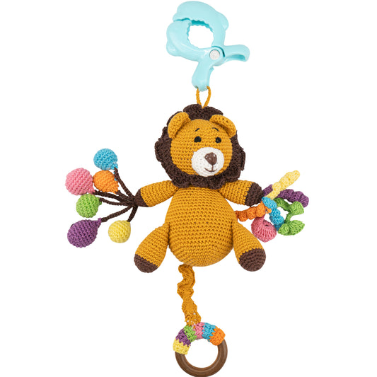 MOON Handcrafted Crochet  Toy with Ring & Clip Hanger- Lion