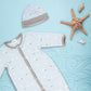 Sleepsuit Cap & Bib Set Teal
