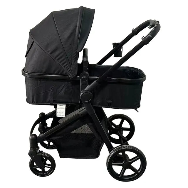 MOON Trezzo 3-in-1 Baby Travel System – Convertible Stroller, Car Seat & Bassinet (0-22kg)-Black