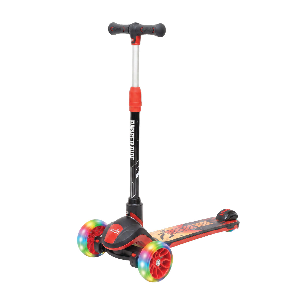 The Moon Brand Ranger Ride Skate Kids scooter with LED Wheels-Red