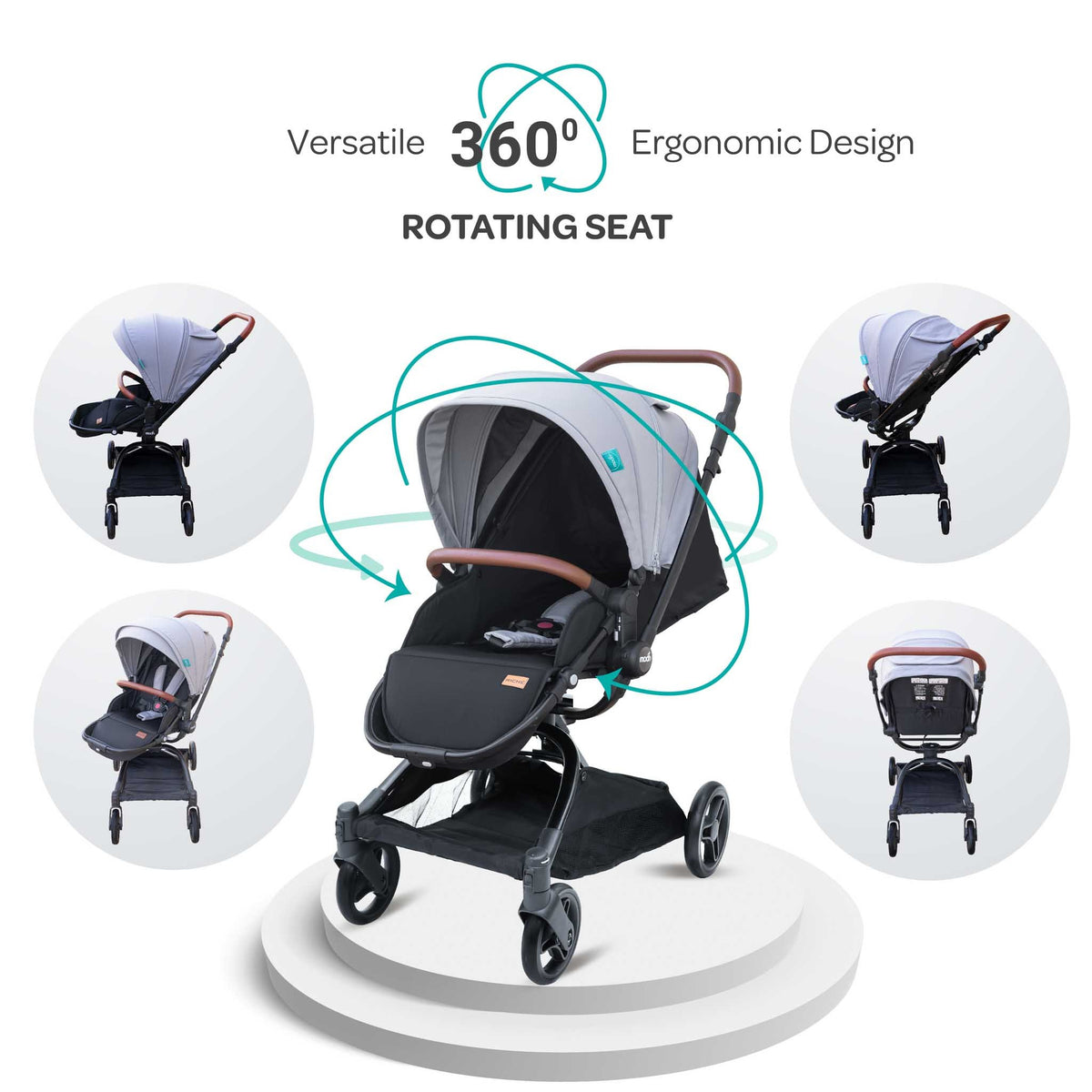 Ultimate Baby Travel Bundle Riche Stroller & Gyro pro - The Moon Brand™