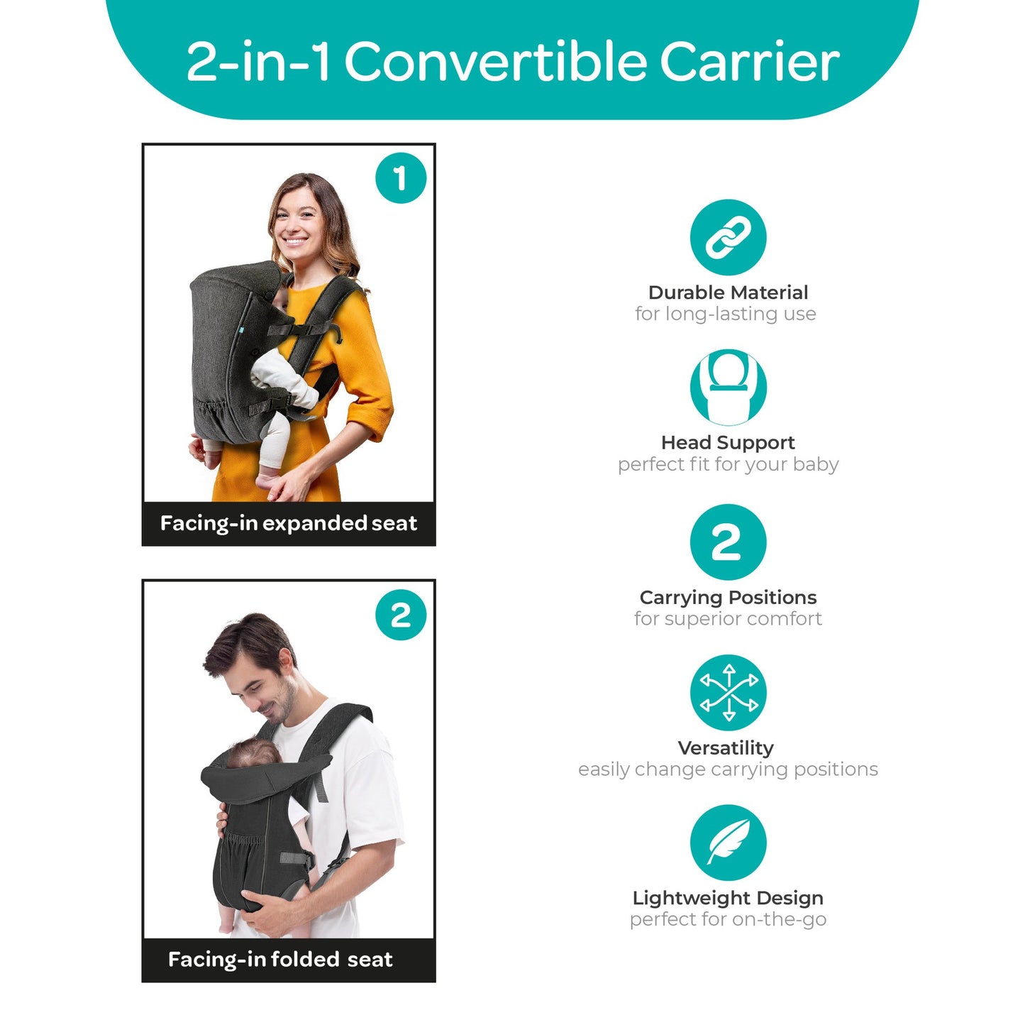 2-in-1 Baby Carrier & Forest Animal Play Mat Bundle